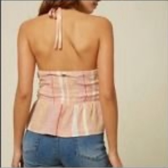 O'Neill Norma Smocked Halter Top in multi color size M. - Picture 3 of 5